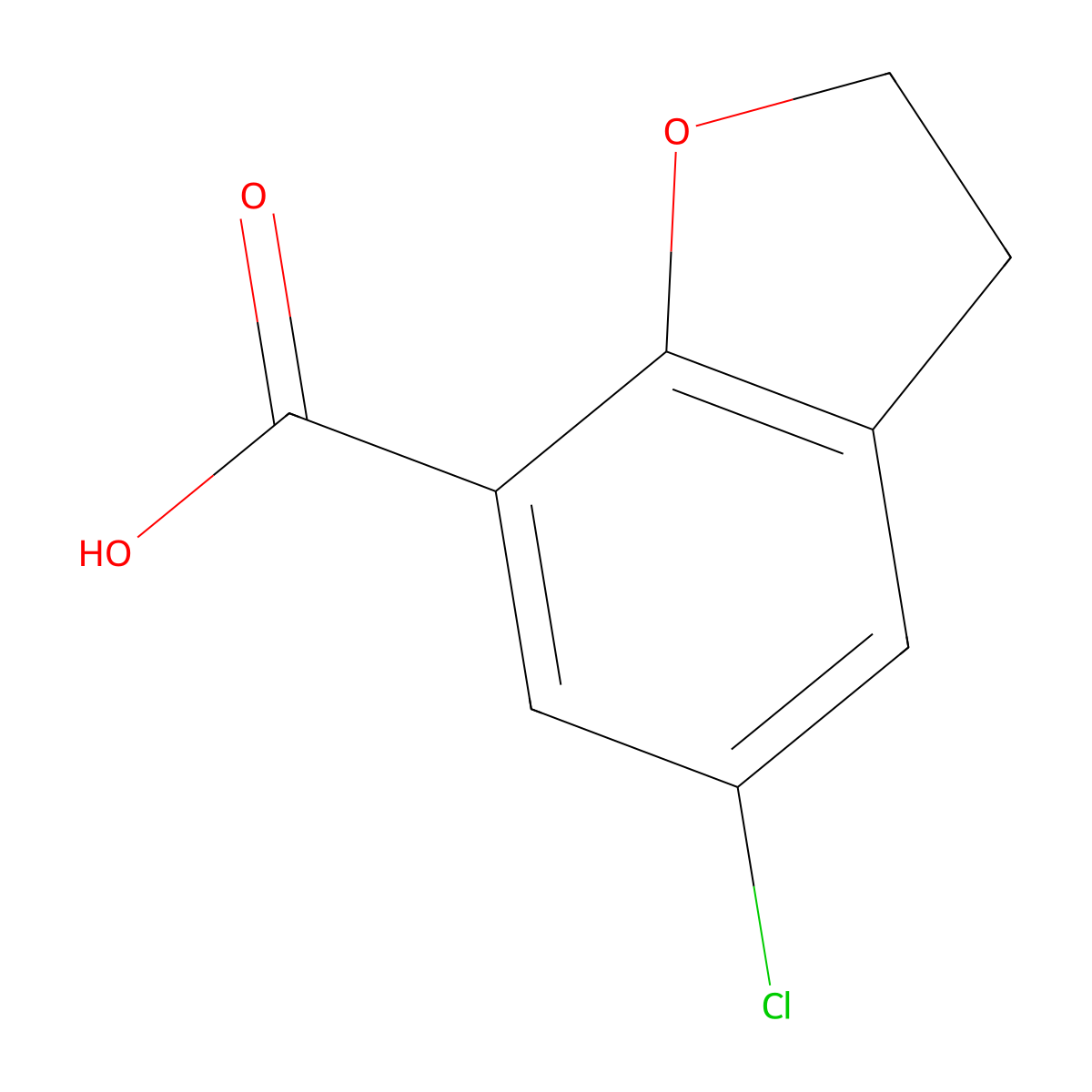 5-Chloro-2,3-dihydro-1-benzofuran-7-carboxylic acid molecular structure, CAS 108551-58-2