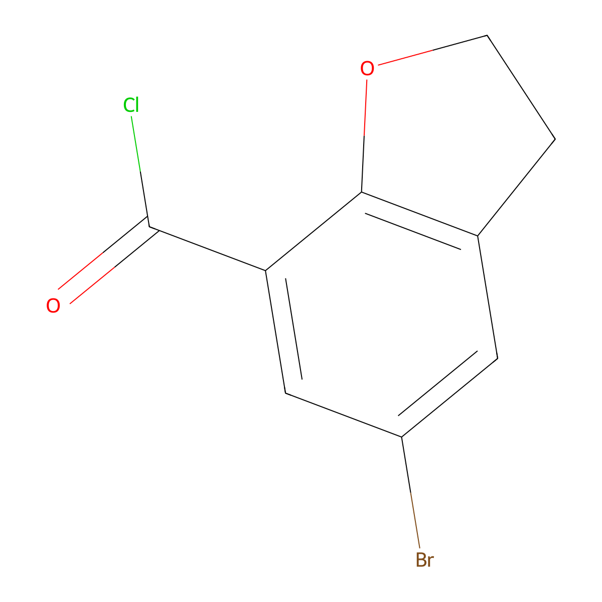5-Bromo-2,3-dihydrobenzo[B]furan-7-carbonyl chloride molecular structure, CAS 108551-60-6