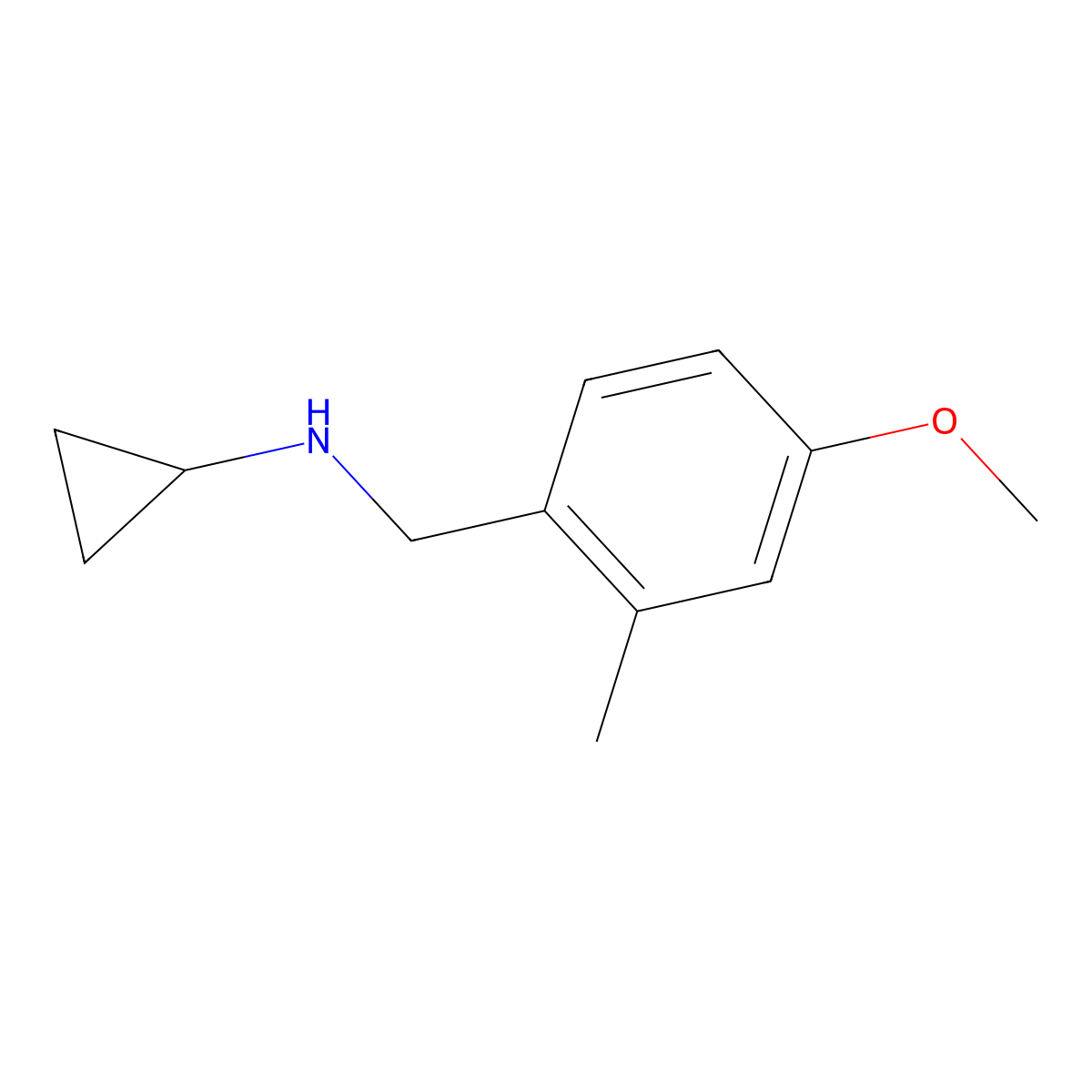 Cyclopropyl-(4-methoxy-2-methyl-benzyl)-amine molecular structure, CAS 1085524-30-6