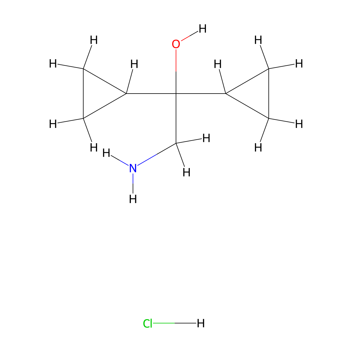 2-Amino-1,1-dicyclopropylethan-1-ol hydrochloride molecular structure, CAS 1085539-14-5