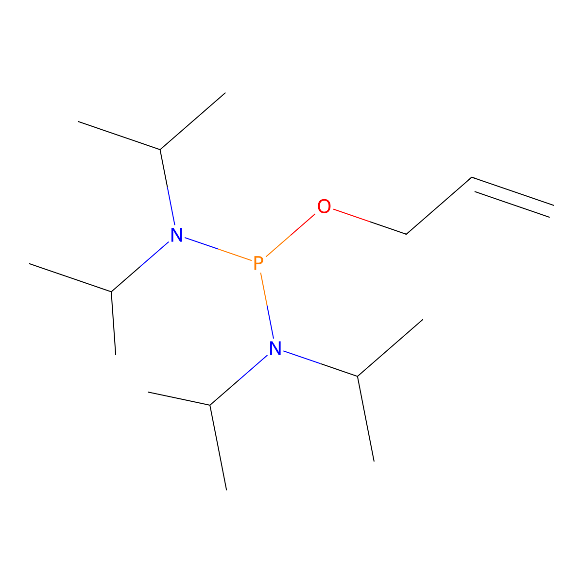 Allyl tetraisopropylphosphorodiamidite molecular structure, CAS 108554-72-9