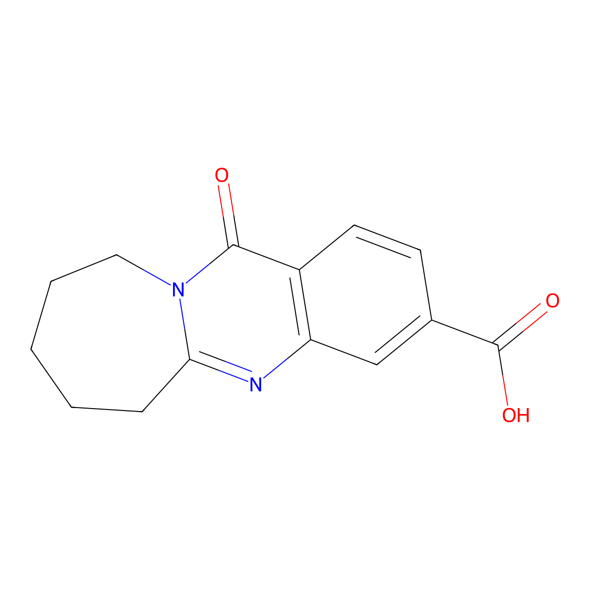 12-oxo-6H,7H,8H,9H,10H,12H-azepino[2,1-b]quinazoline-3-carboxylic acid molecular structure, CAS 108561-87-1