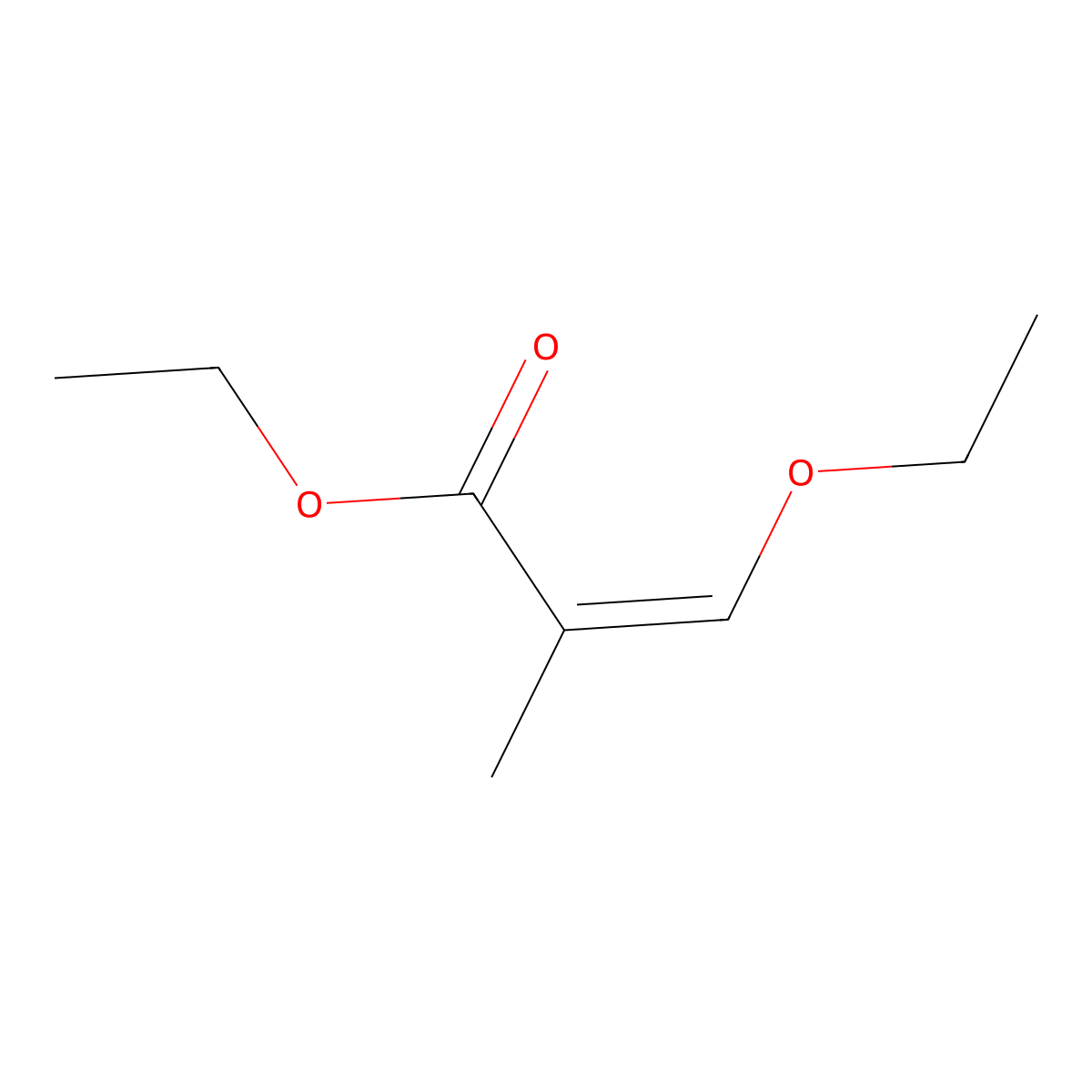 Ethyl (E)-3-ethoxy-2-methylacrylate molecular structure, CAS 1085699-23-5