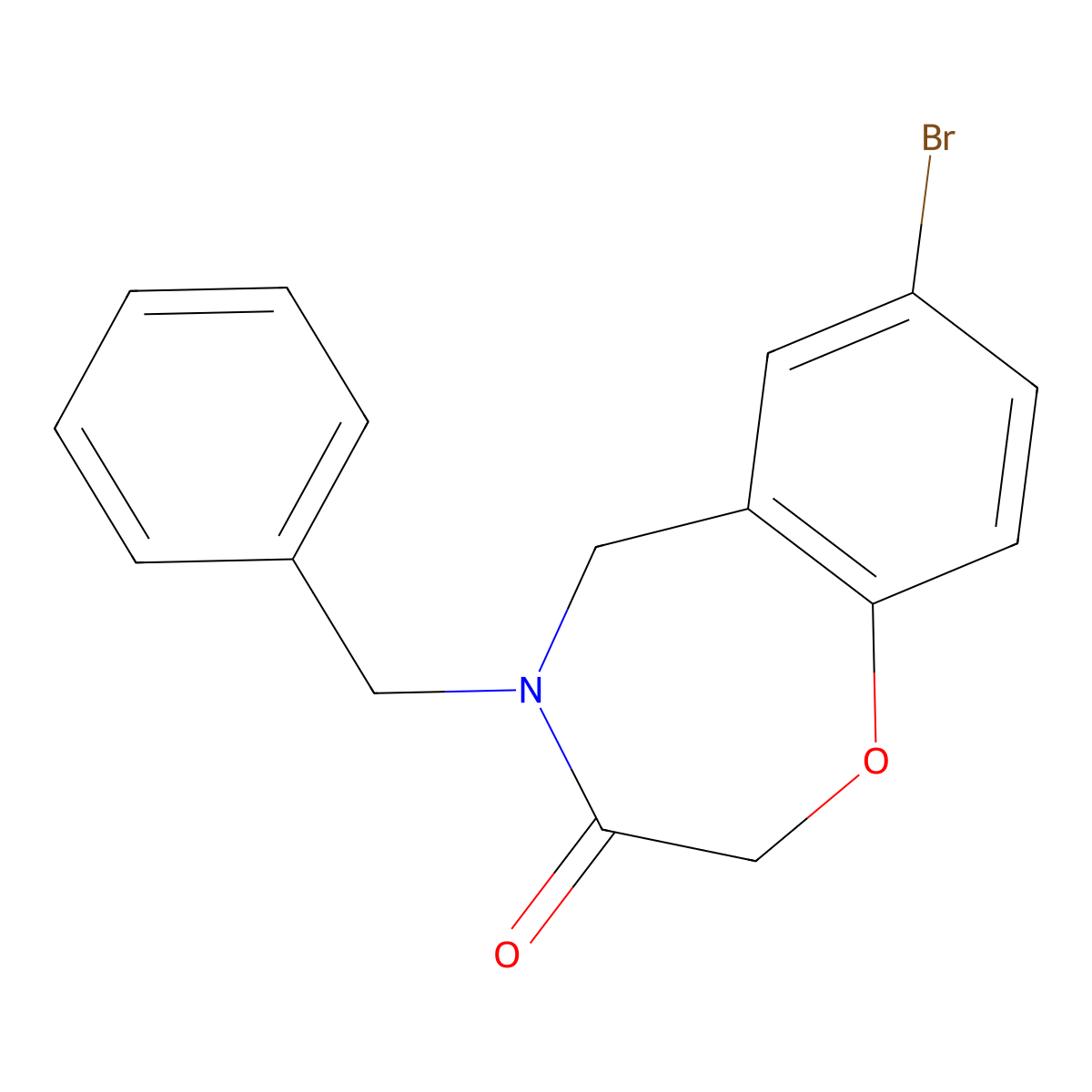 4-benzyl-7-bromo-4,5-dihydro-1,4-benzoxazepin-3(2H)-one molecular structure, CAS 1085728-12-6