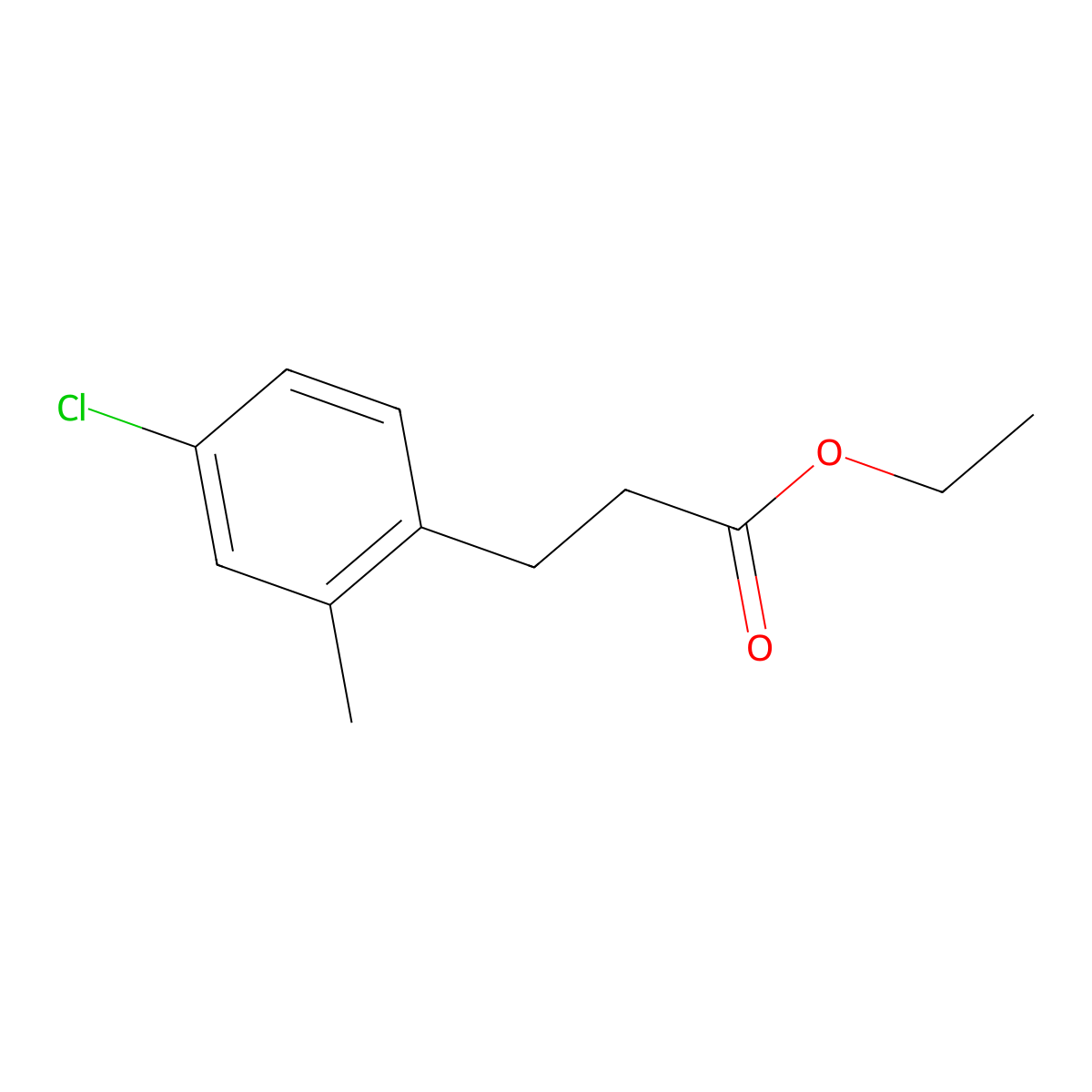 Ethyl 3-(4-chloro-2-methylphenyl)propanoate molecular structure, CAS 108579-13-1