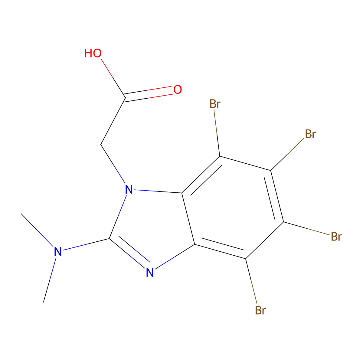 [4,5,6,7-Tetrabromo-2-(Dimethylamino)-1h-Benzimidazol-1-Yl]acetic Acid molecular structure, CAS 1085822-09-8