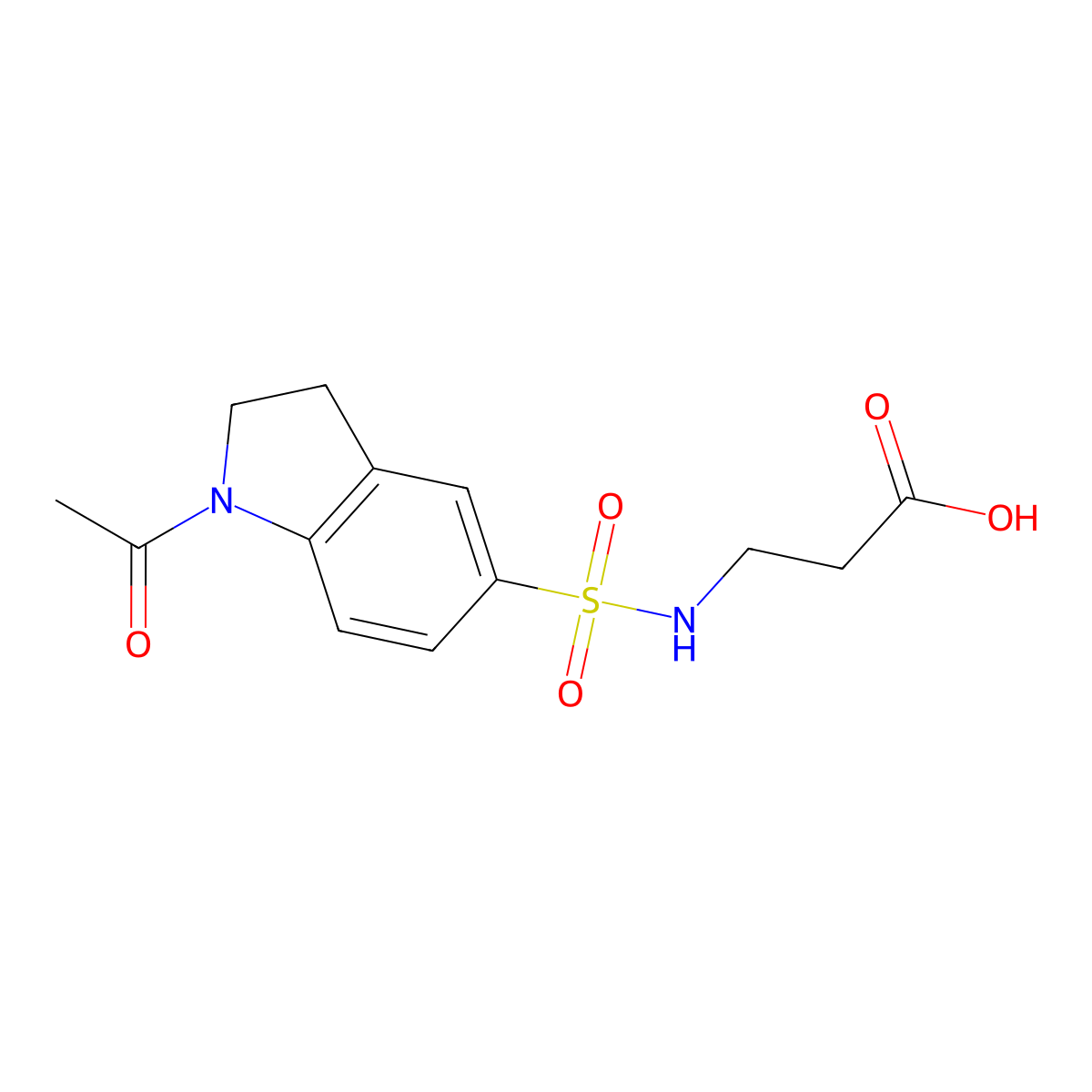 3-{[(1-Acetyl-2,3-dihydro-1H-indol-5-YL)sulfonyl]-amino}propanoic acid molecular structure, CAS 108583-90-0