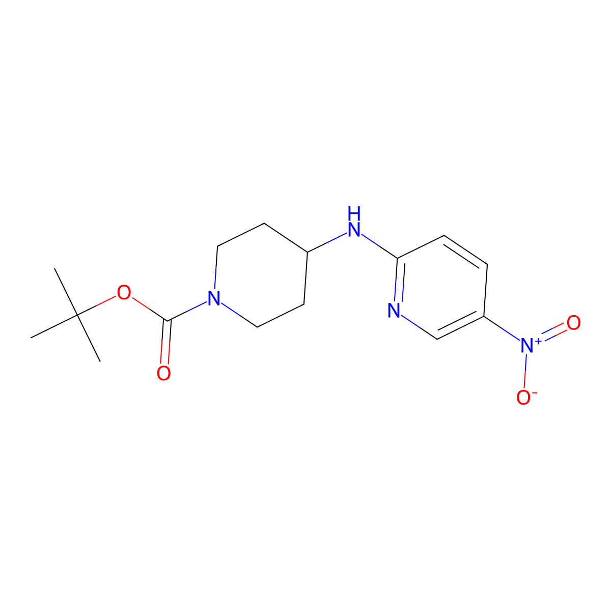 tert-Butyl 4-(5-nitropyridine-2-ylamino)piperidine-1-carboxylate molecular structure, CAS 1085841-38-8