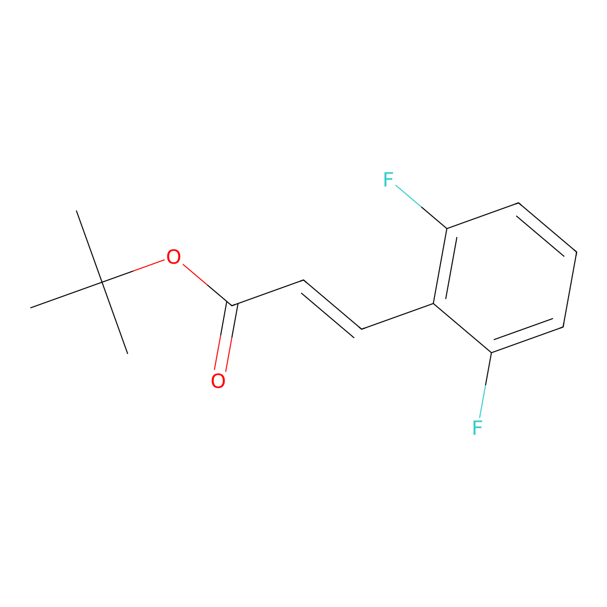 tert-butyl (2E)-3-(2,6-difluorophenyl)prop-2-enoate molecular structure, CAS 1085845-81-3