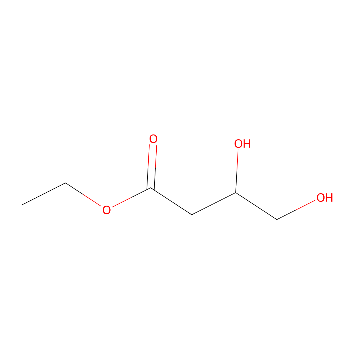 (S)-ethyl 3,4-dihydroxybutanoate molecular structure, CAS 108585-47-3