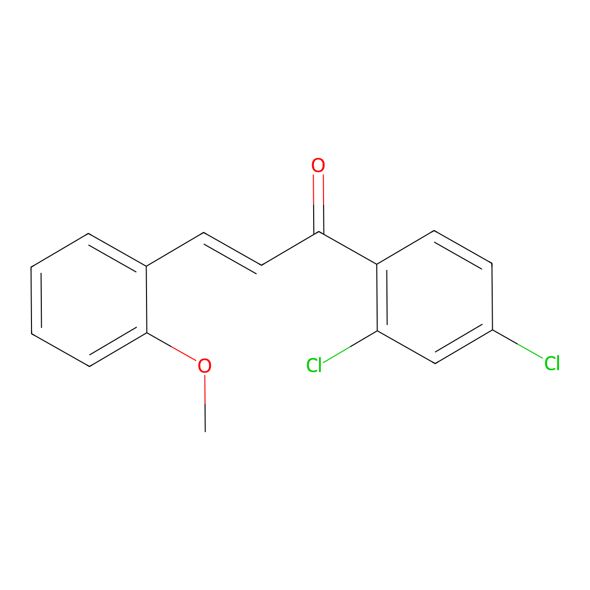 (2E)-1-(2,4-Dichlorophenyl)-3-(2-methoxyphenyl)prop-2-en-1-one molecular structure, CAS 1085919-02-3