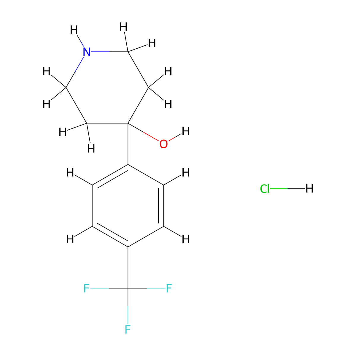 4-[4-(Trifluoromethyl)phenyl]piperidin-4-ol hydrochloride molecular structure, CAS 1085946-41-3