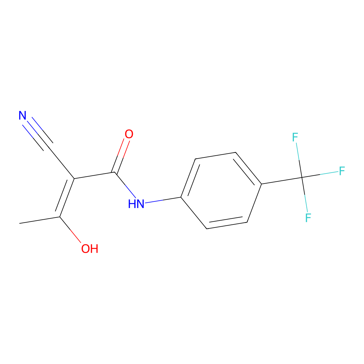 2-Cyano-3-hydroxy-N-(4-trifluoromethylphenyl)crotonamide molecular structure, CAS 108605-62-5