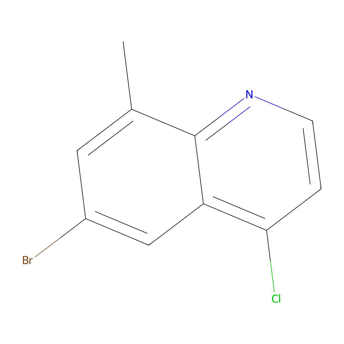 6-Bromo-4-chloro-8-methylquinoline molecular structure, CAS 1086062-90-9