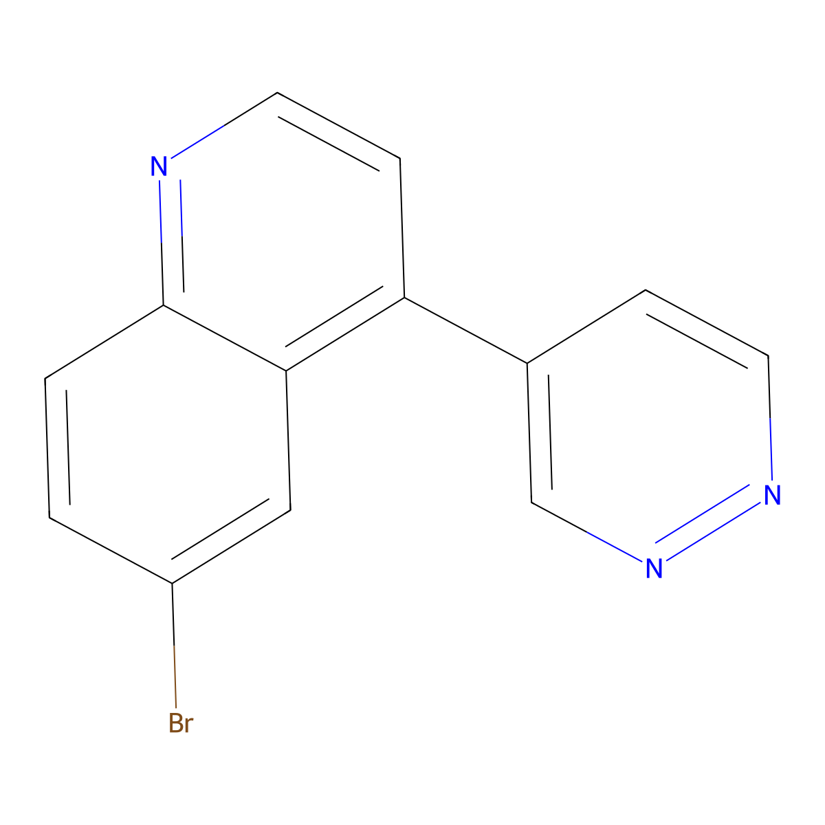 6-Bromo-4-(pyridazin-4-yl)quinoline molecular structure, CAS 1086063-18-4
