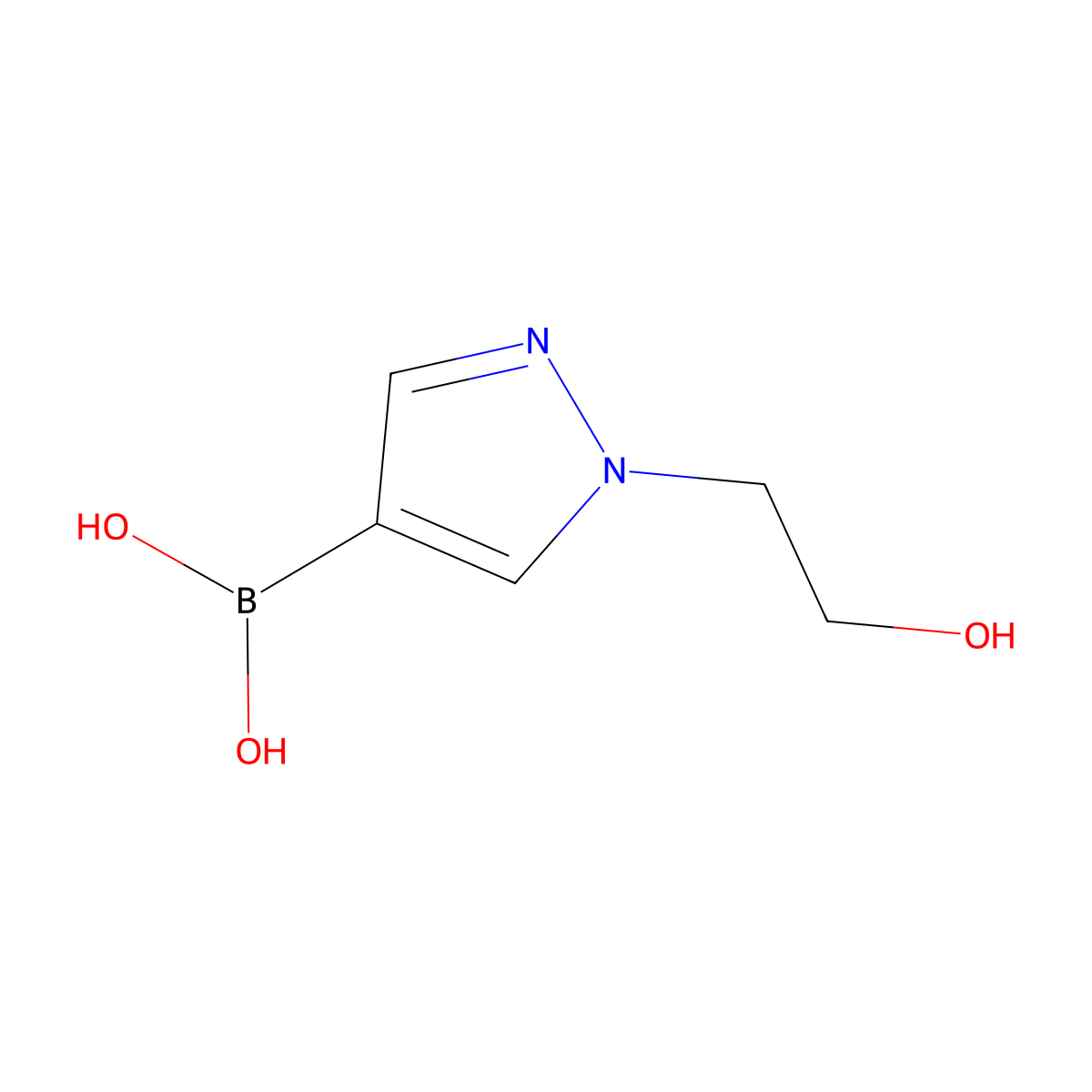 1-(2-Hydroxyethyl)pyrazole-4-boronic acid molecular structure, CAS 1086063-70-8