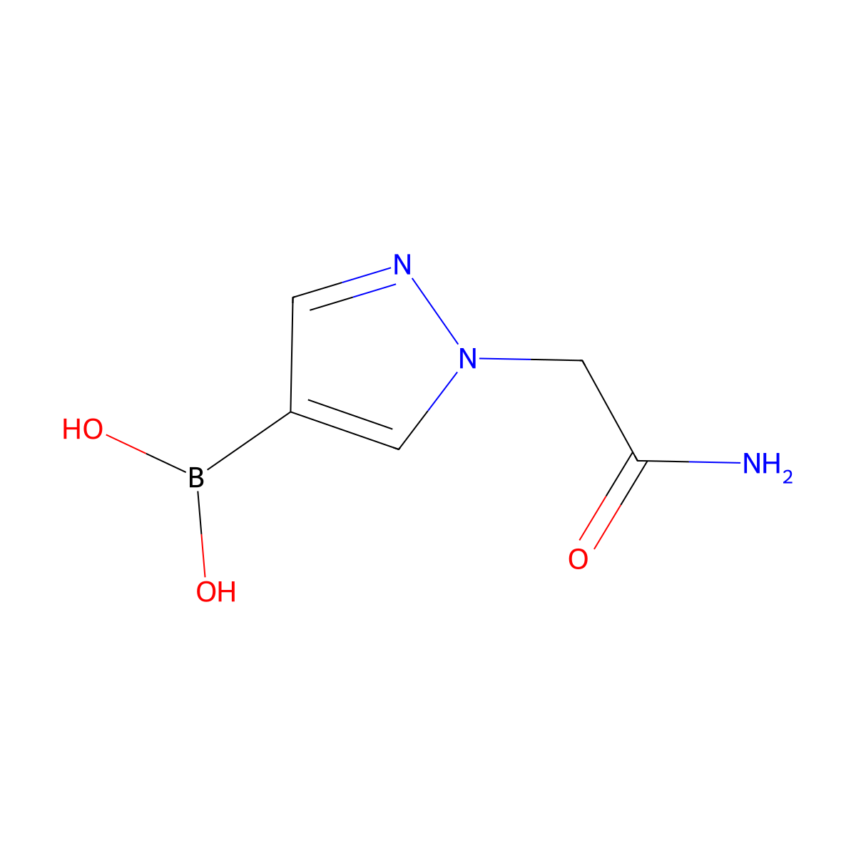 (1-(2-Amino-2-oxoethyl)-1H-pyrazol-4-yl)boronic acid molecular structure, CAS 1086063-76-4