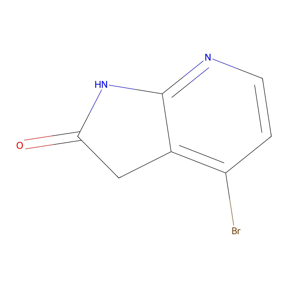 4-Bromo-1H,2H,3H-pyrrolo[2,3-B]pyridin-2-one molecular structure, CAS 1086064-49-4