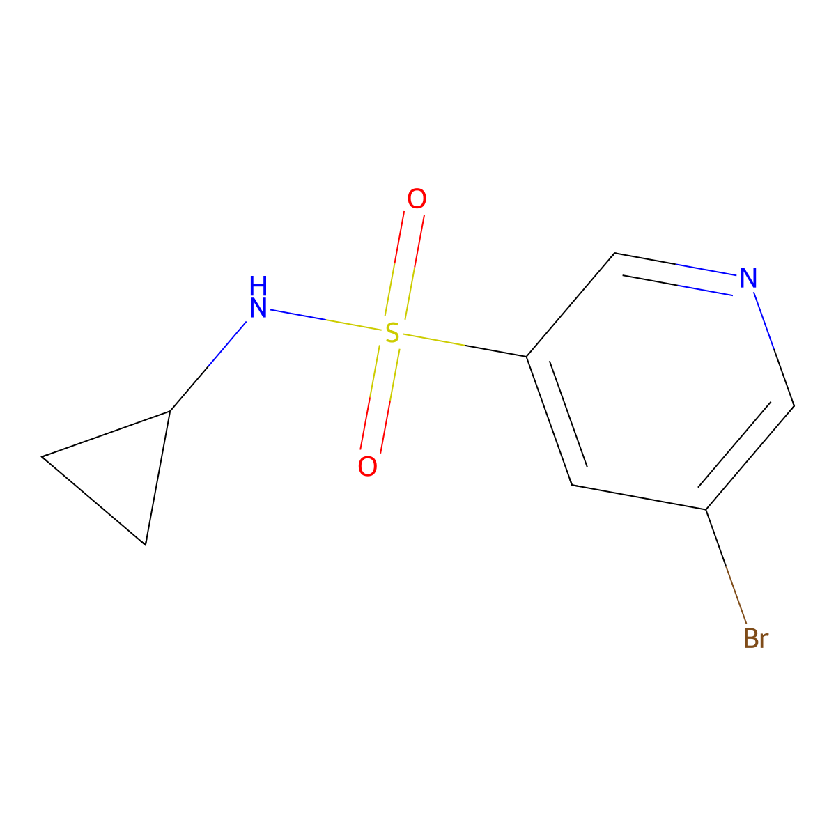 5-Bromo-n-cyclopropylpyridine-3-sulfonamide molecular structure, CAS 1086064-98-3