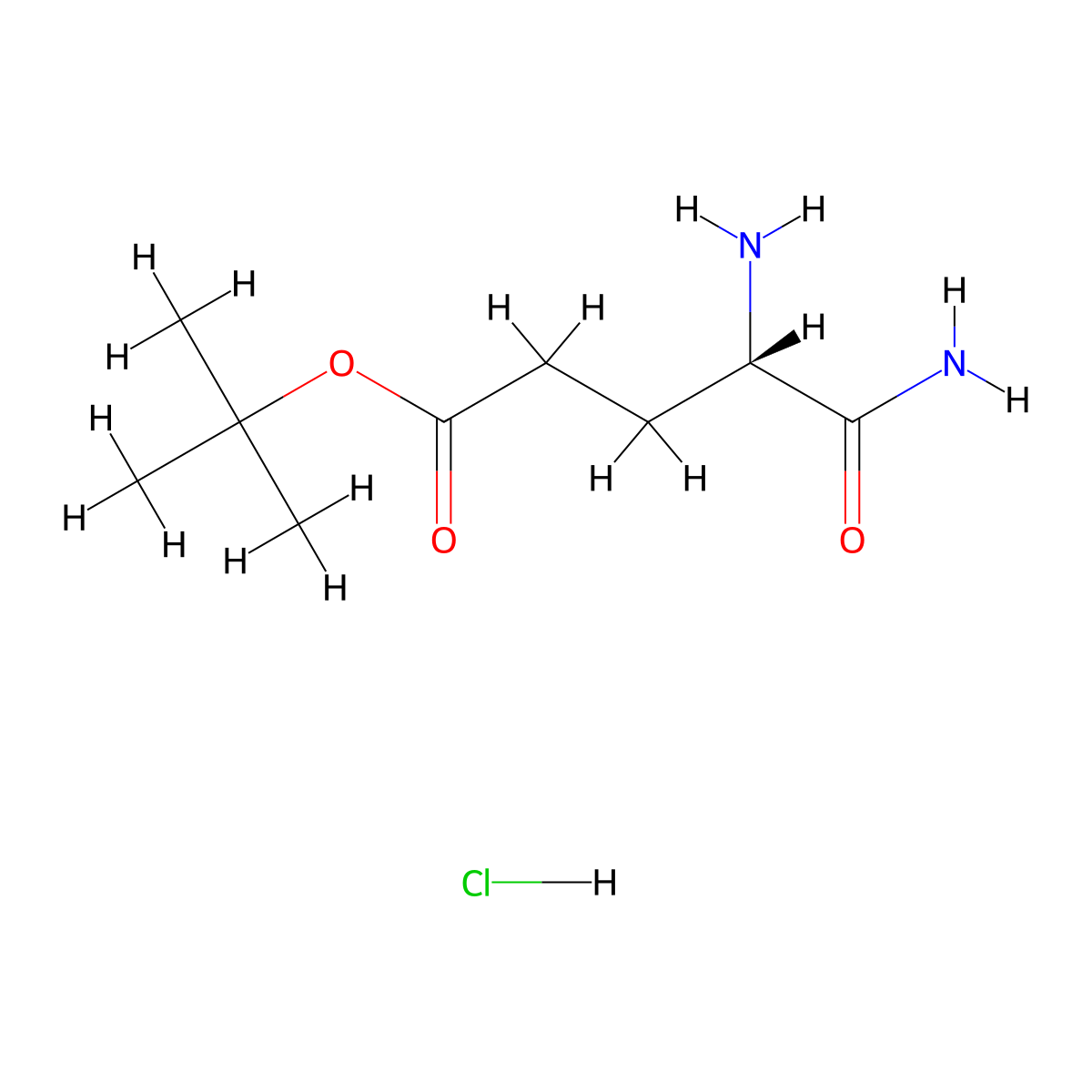 tert-butyl (4S)-4-amino-4-carbamoylbutanoate hydrochloride molecular structure, CAS 108607-02-9