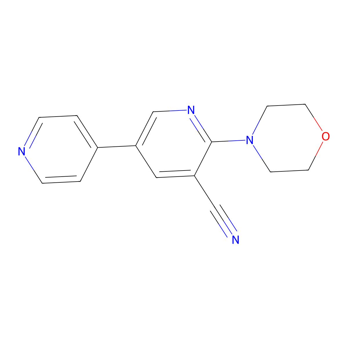 3-Cyano-2-morpholino-5-(pyrid-4-yl)pyridine molecular structure, CAS 108610-78-2