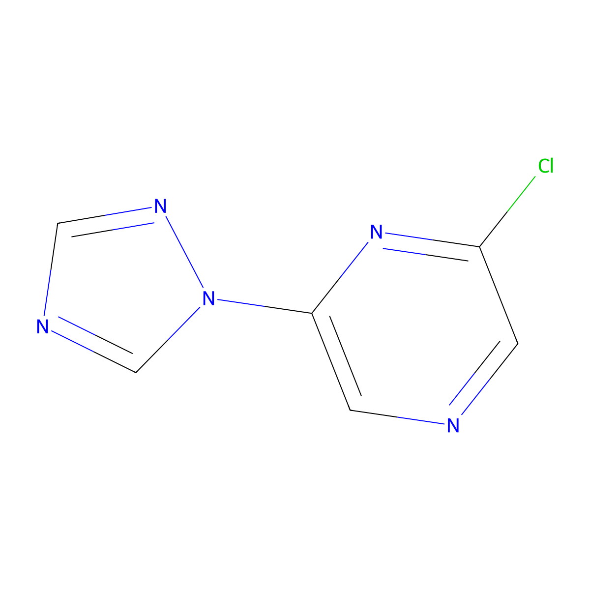 2-chloro-6-(1H-1,2,4-triazol-1-yl)pyrazine molecular structure, CAS 1086110-85-1