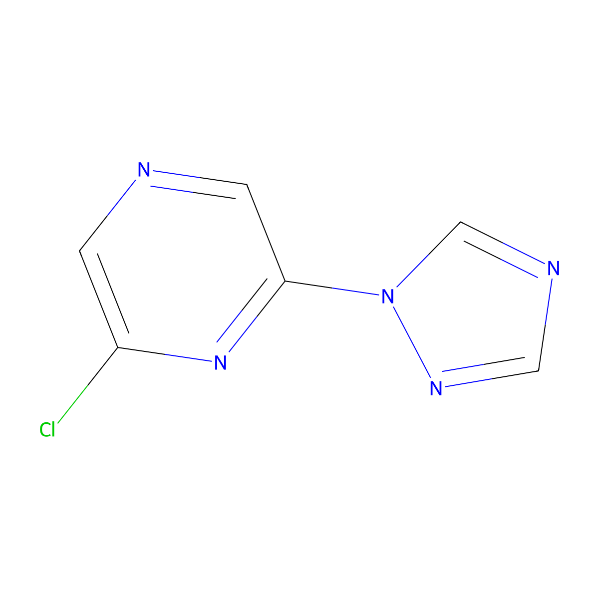 2-chloro-6-(1H-1,2,4-triazol-1-yl)pyrazine molecular structure, CAS 1086110-85-1