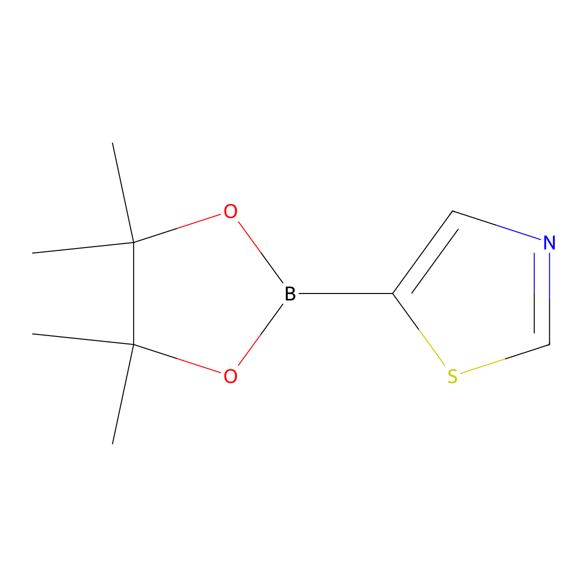 5-(4,4,5,5-Tetramethyl-1,3,2-dioxaborolan-2-yl)-1,3-thiazole molecular structure, CAS 1086111-09-2