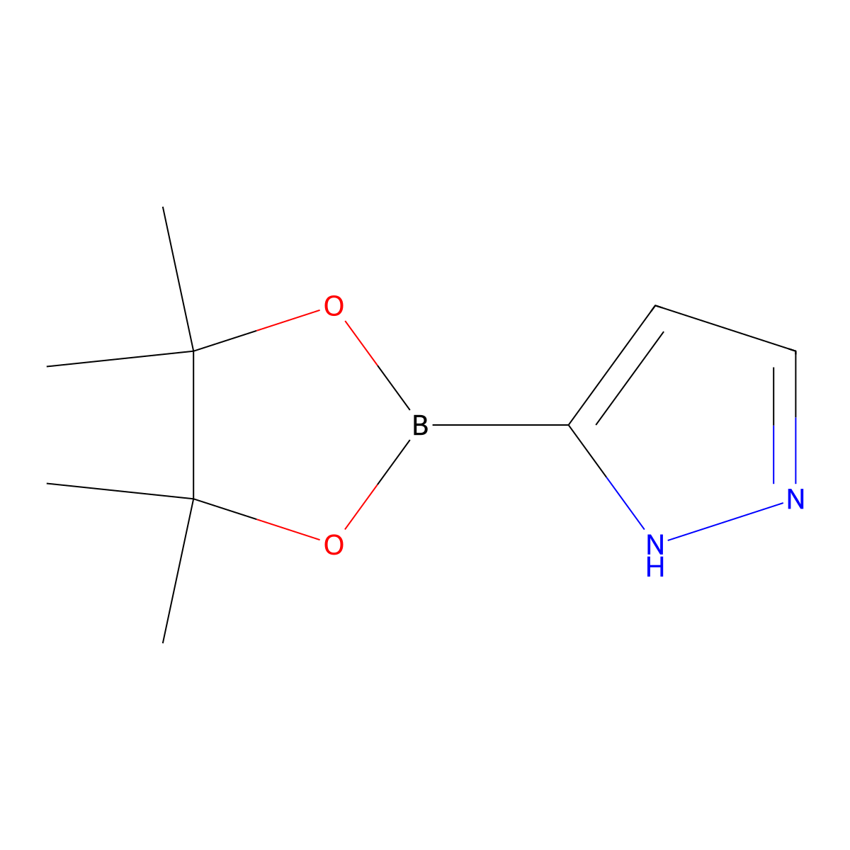 3-(4,4,5,5-Tetramethyl-1,3,2-dioxaborolan-2-yl)-1H-pyrazole molecular structure, CAS 1086111-17-2