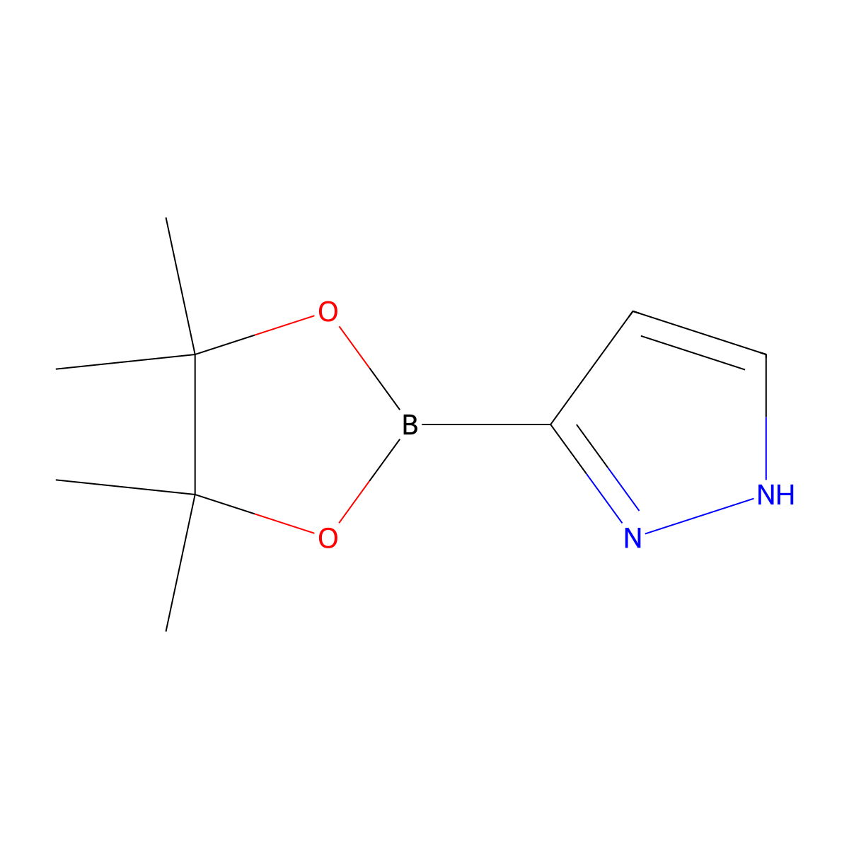3-(4,4,5,5-Tetramethyl-1,3,2-dioxaborolan-2-yl)-1H-pyrazole molecular structure, CAS 1086111-17-2