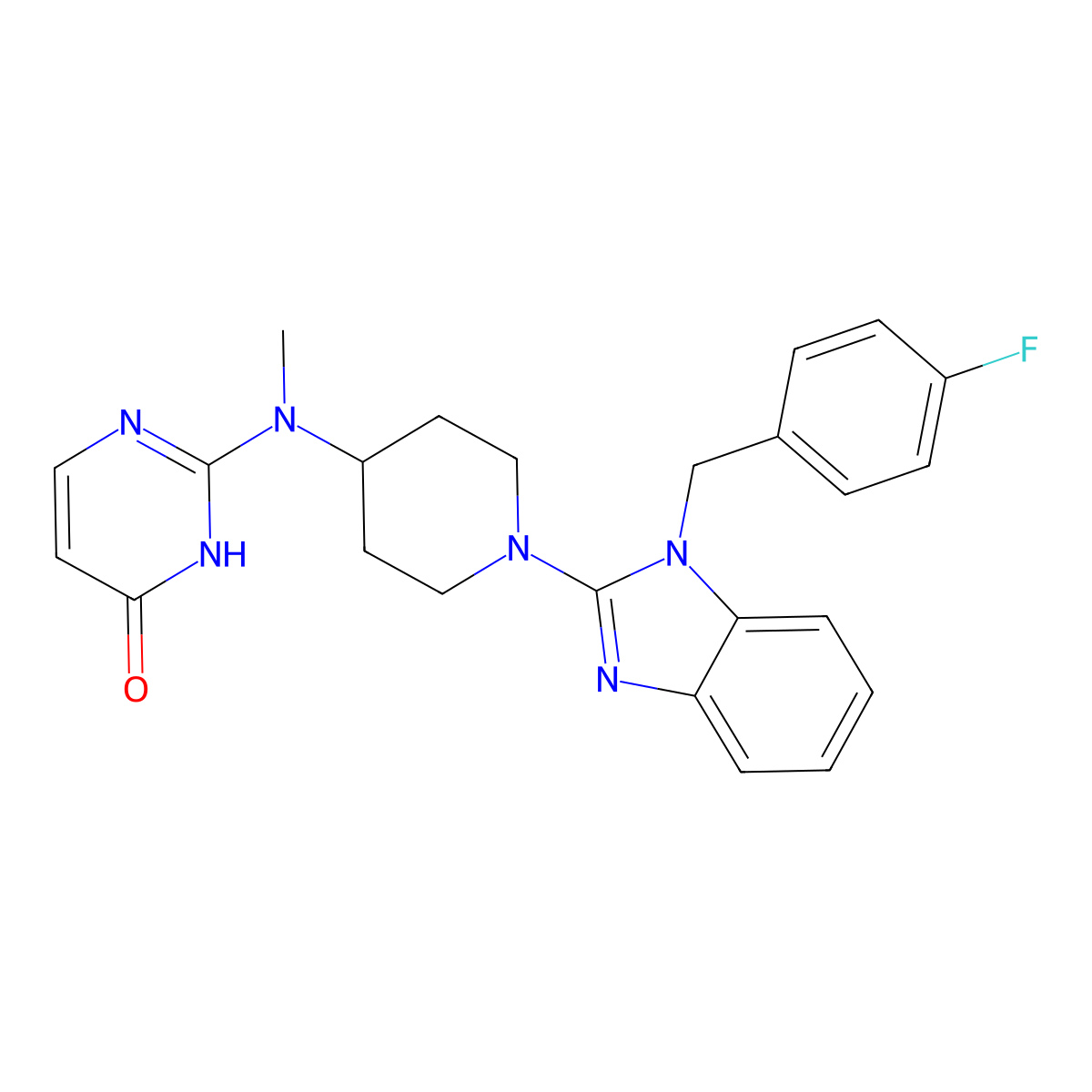 Mizolastine molecular structure, CAS 108612-45-9