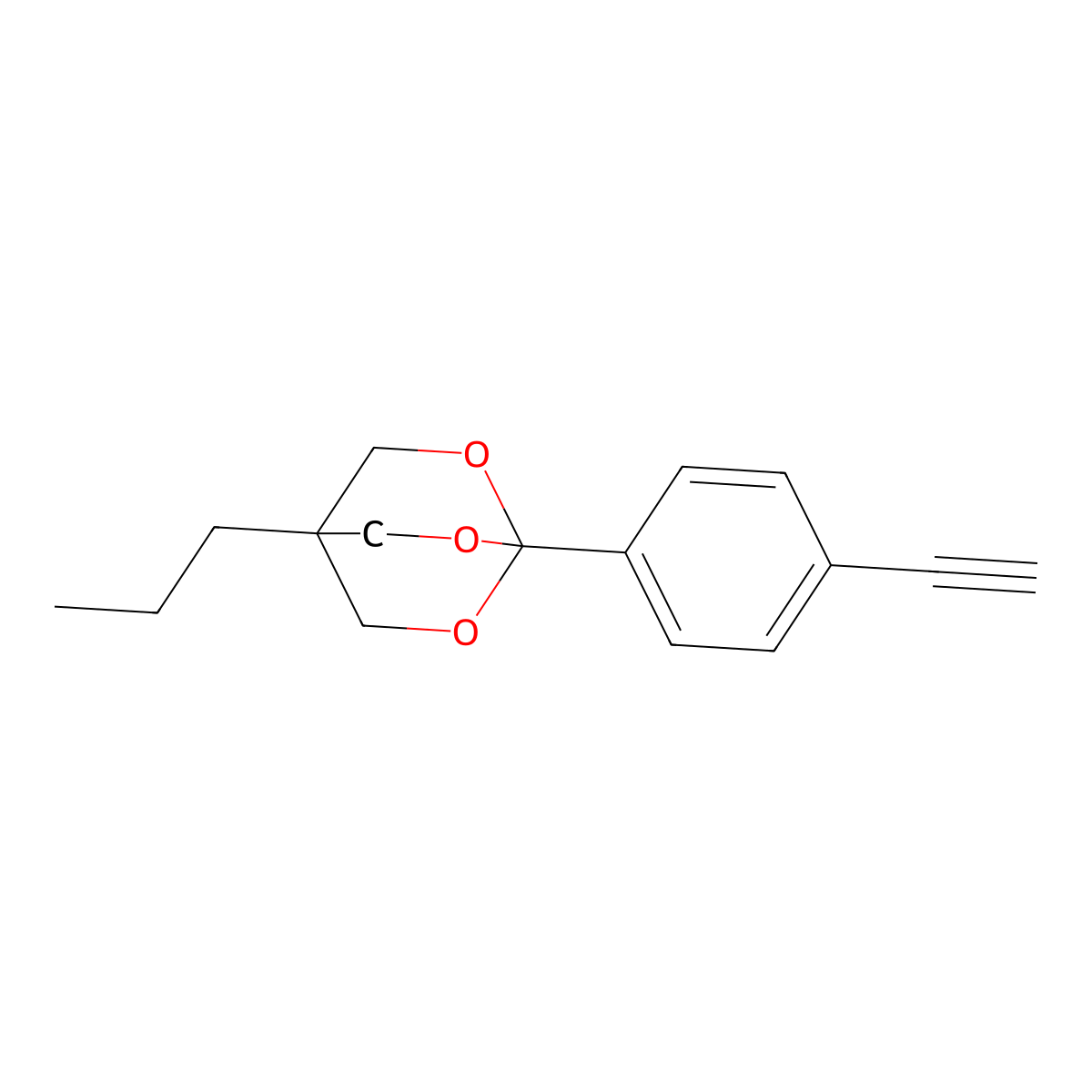 1-(4-Ethynylphenyl)-4-propyl-2,6,7-trioxabicyclo(2.2.2)octane molecular structure, CAS 108614-26-2