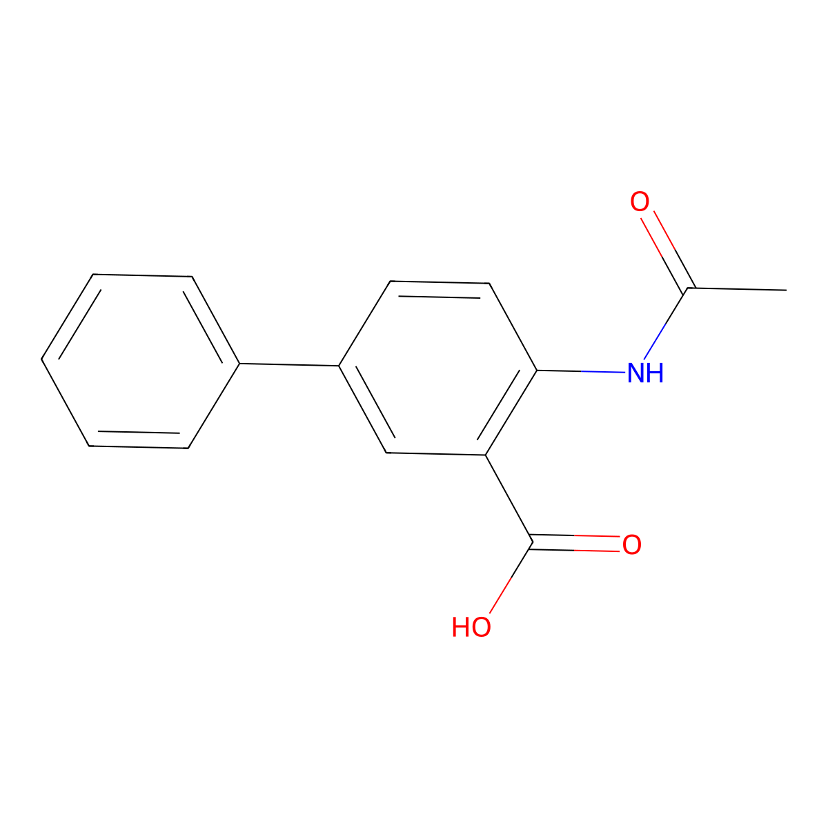 4-Acetamido-[1,1'-biphenyl]-3-carboxylic acid molecular structure, CAS 108620-13-9