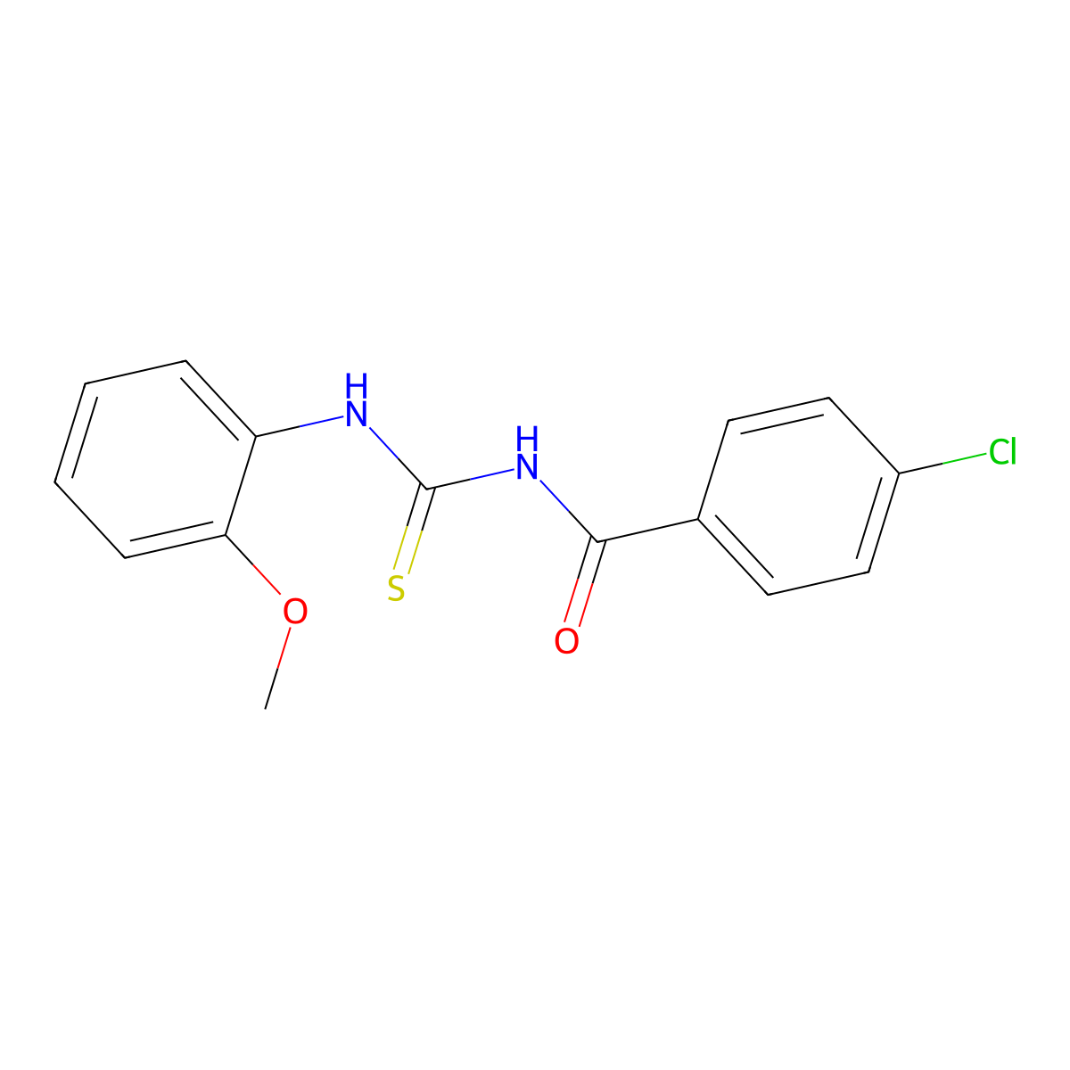 4-chloro-N-[(2-methoxyphenyl)carbamothioyl]benzamide molecular structure, CAS 108620-31-1