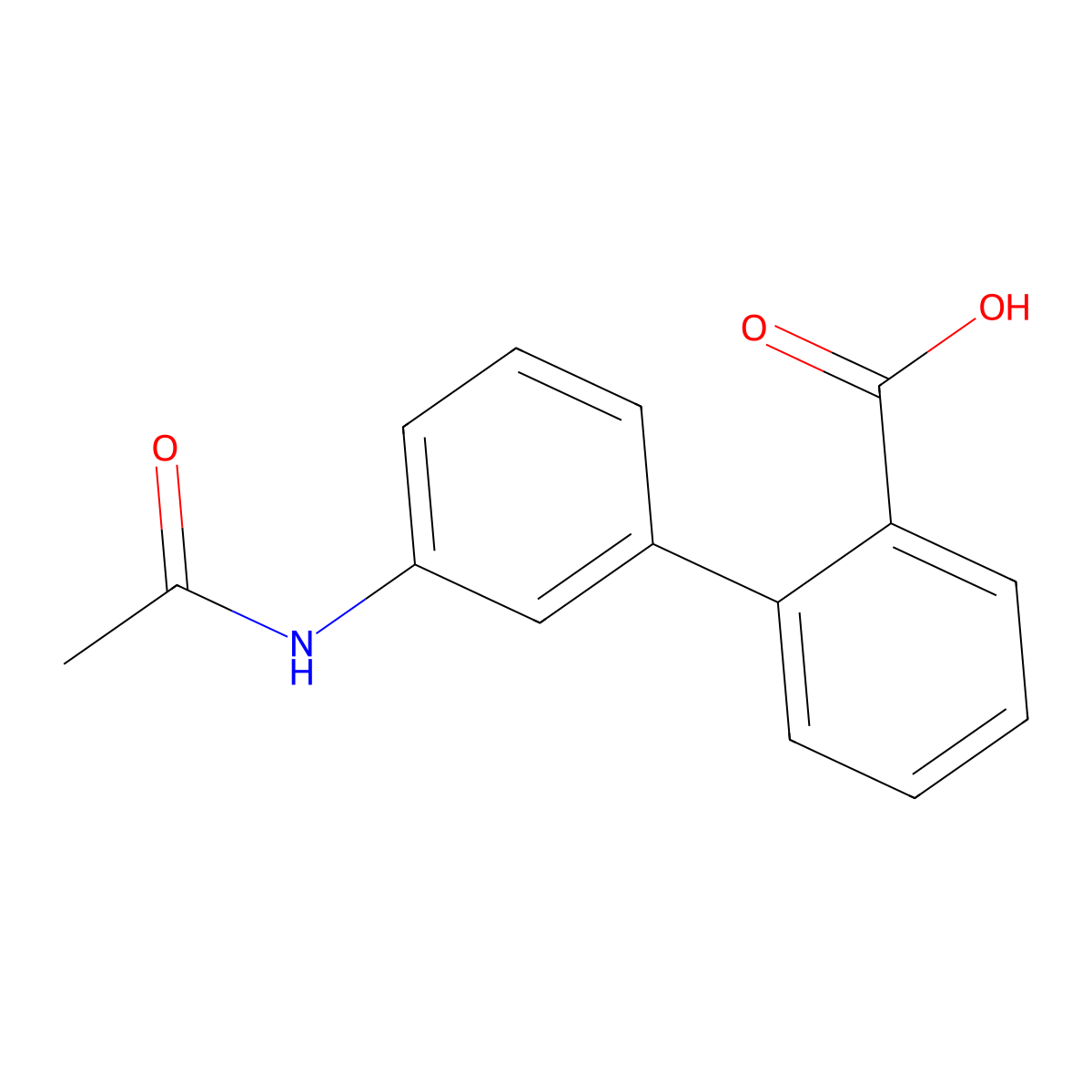2-(3-Acetylaminophenyl)benzoic acid molecular structure, CAS 108621-62-1