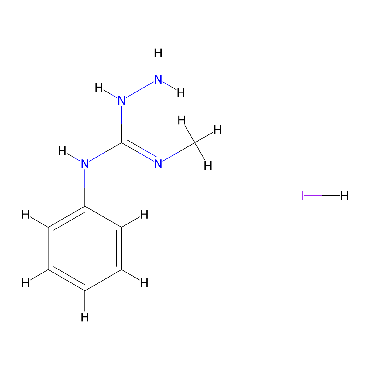 1-Amino-2-methyl-3-phenylguanidine hydroiodide molecular structure, CAS 1086225-97-9