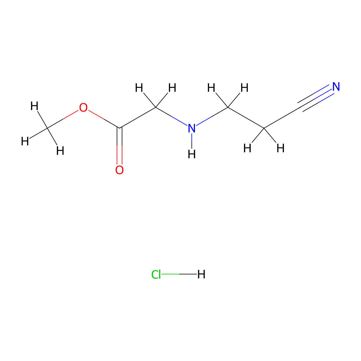 Methyl (2-cyanoethyl)glycinate hydrochloride molecular structure, CAS 1086228-63-8