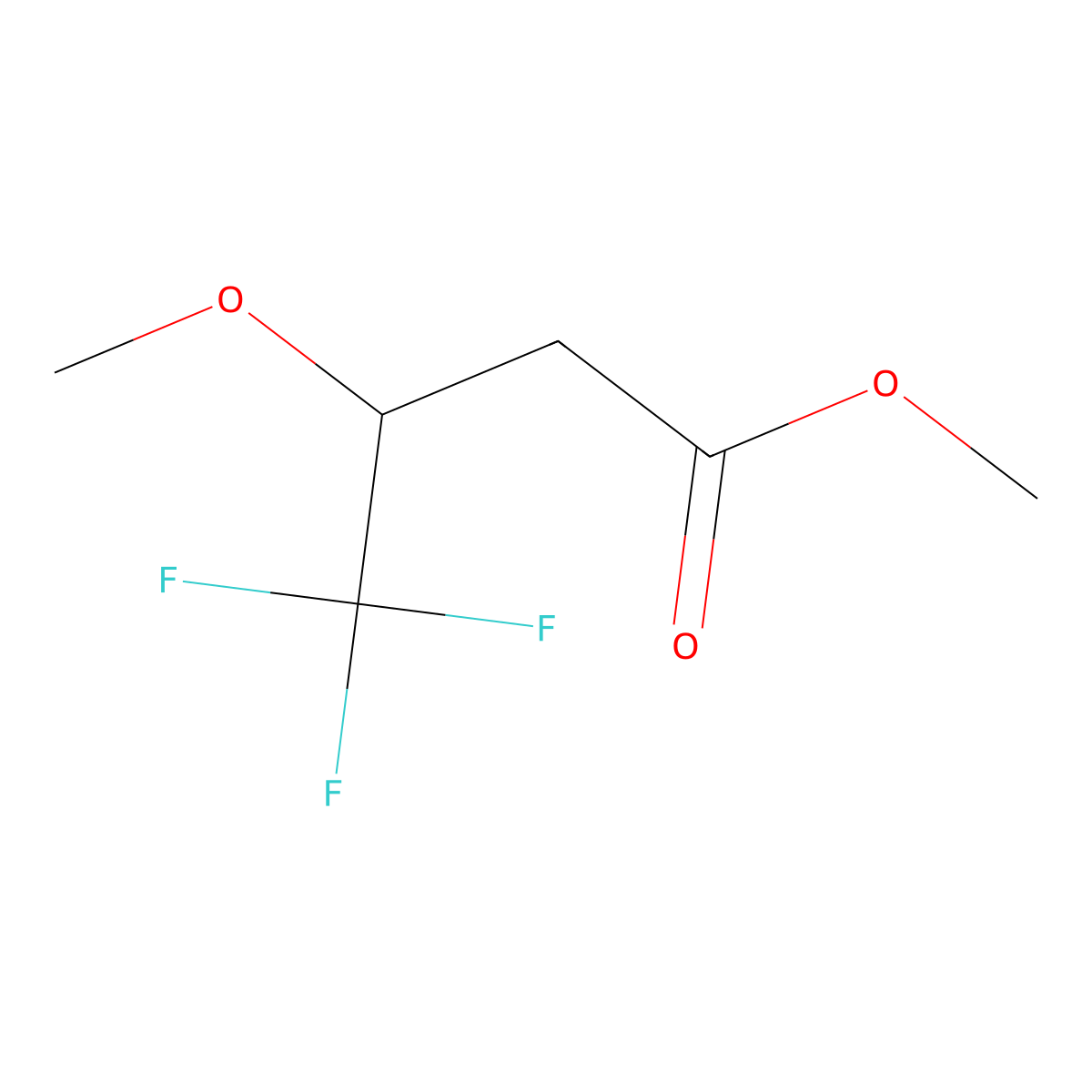 Methyl 4,4,4-trifluoro-3-methoxybutanoate molecular structure, CAS 1086255-59-5
