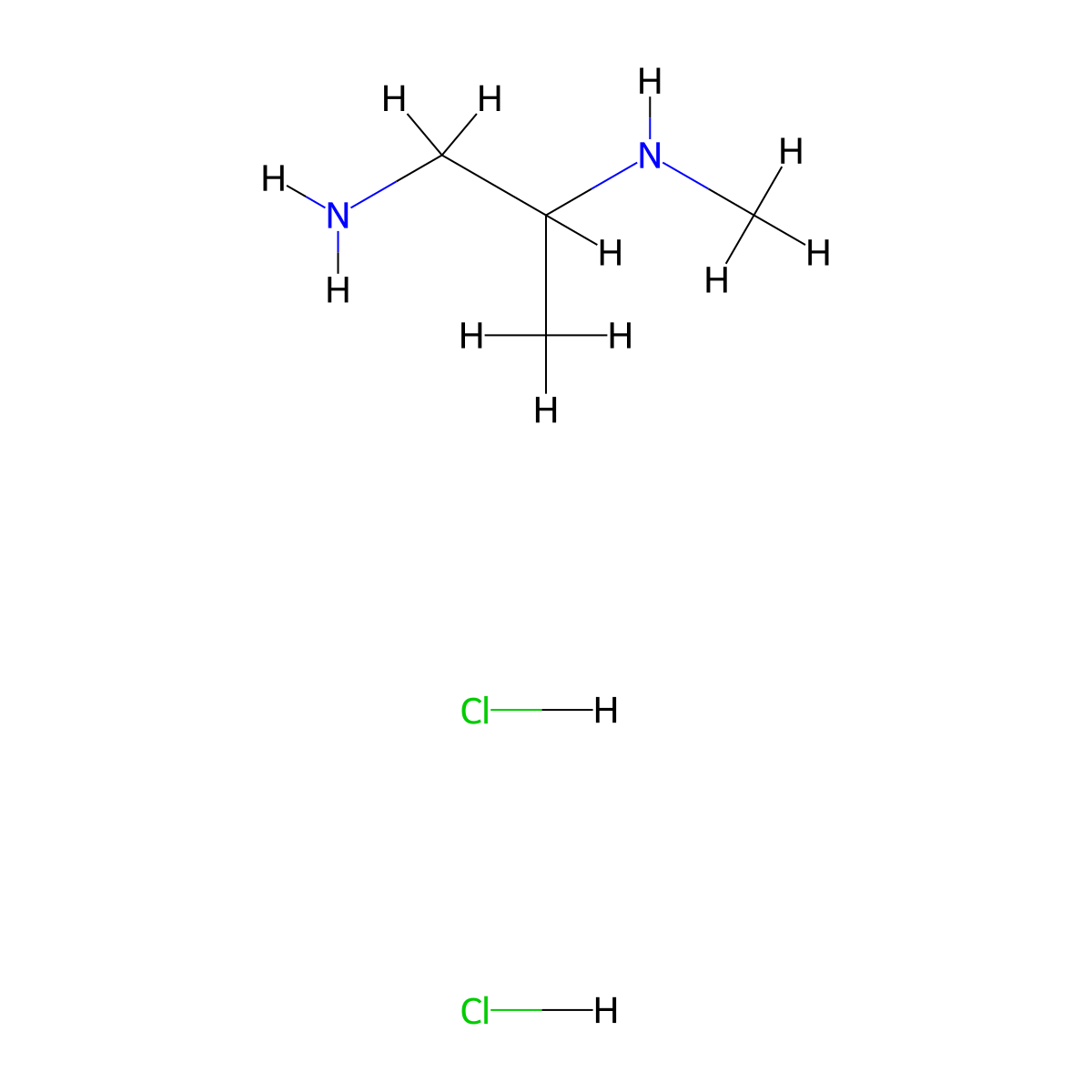 (1-Aminopropan-2-yl)(methyl)amine dihydrochloride molecular structure, CAS 1086260-75-4