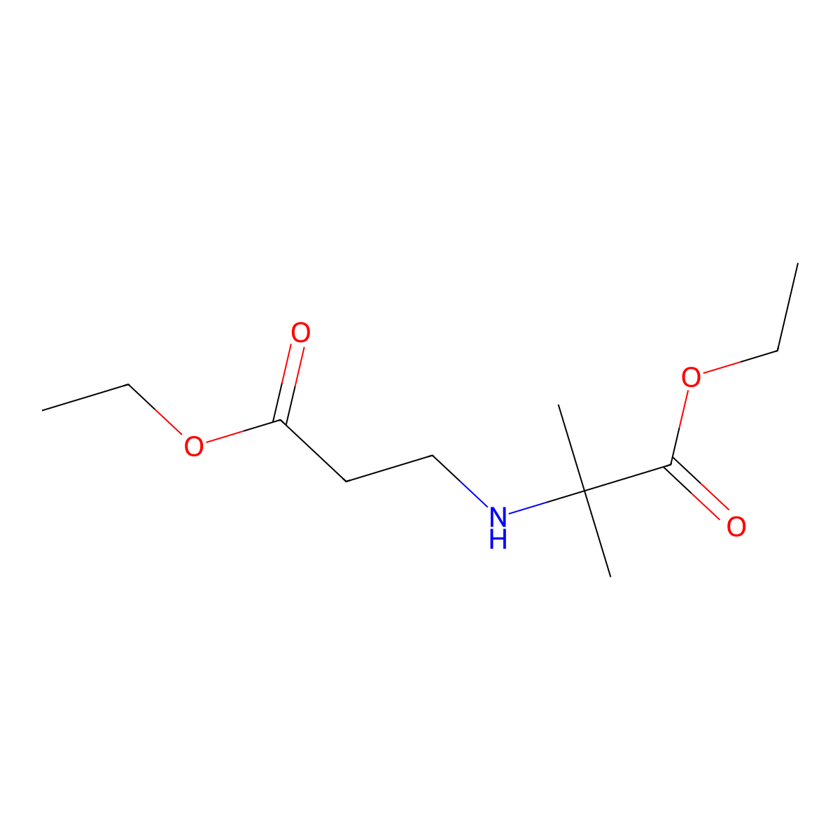 Ethyl 2-[(3-Ethoxy-3-oxopropyl)amino]-2-methylpropanoate molecular structure, CAS 1086276-29-0