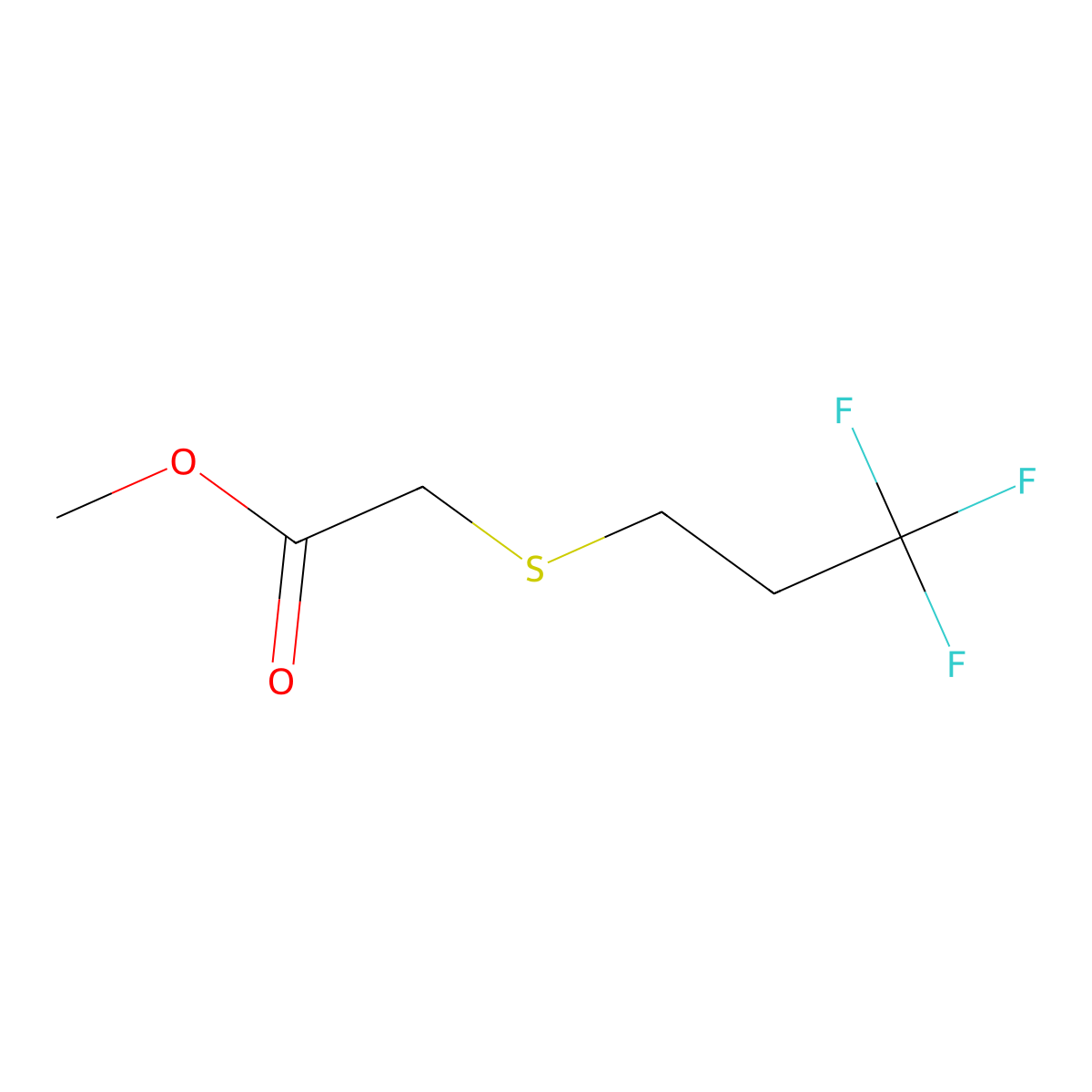 Methyl 2-(3,3,3-trifluoropropylthio)acetate molecular structure, CAS 1086277-19-1