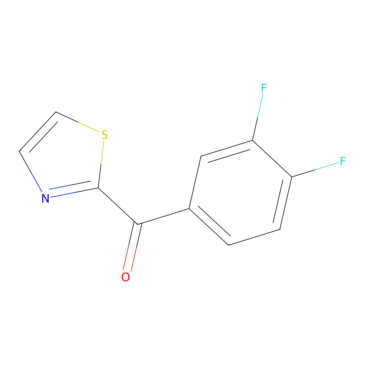 2-(3,4-Difluorobenzoyl)thiazole molecular structure, CAS 1086277-36-2