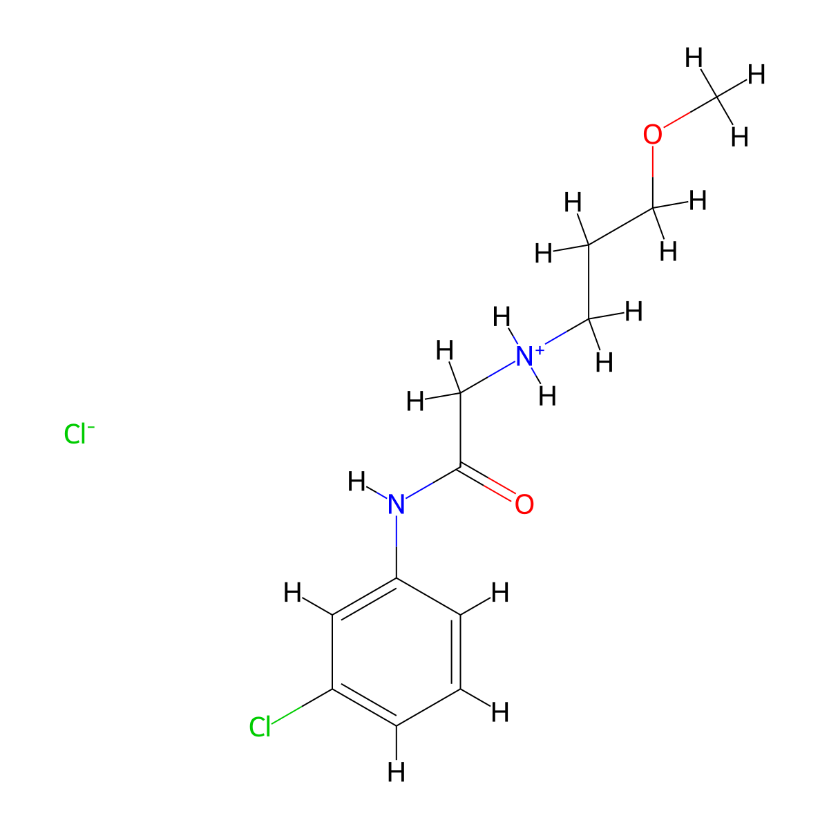 Acetanilide, 3'-chloro-2-((3-methoxypropyl)amino)-, hydrochloride molecular structure, CAS 108631-19-2