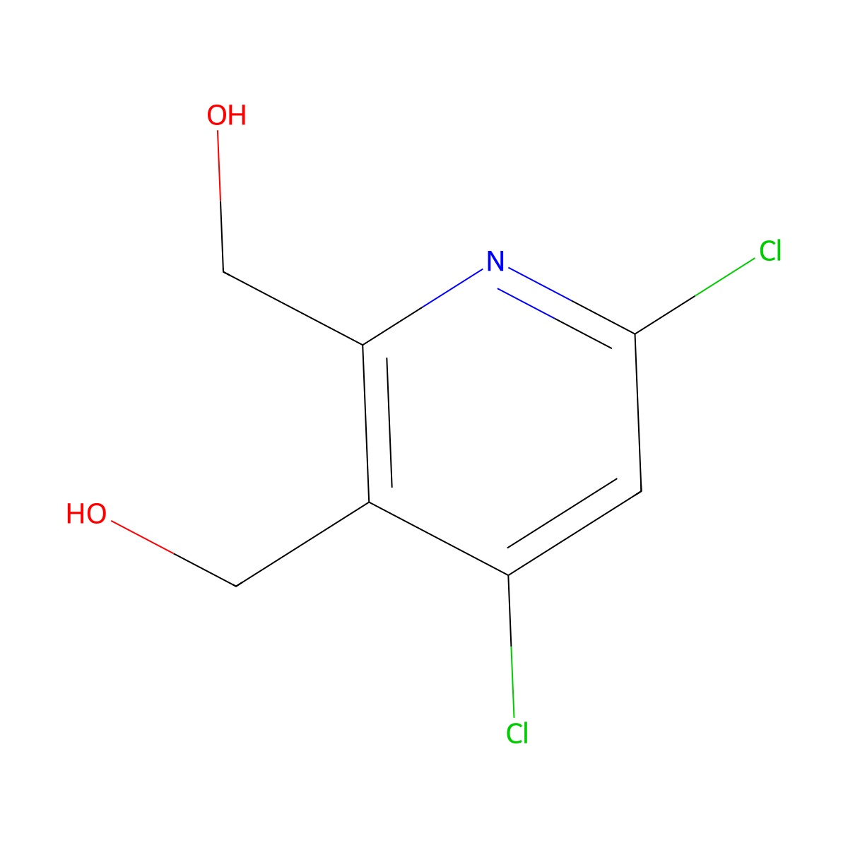 [4,6-Dichloro-2-(hydroxymethyl)-3-pyridyl]methanol molecular structure, CAS 1086321-94-9