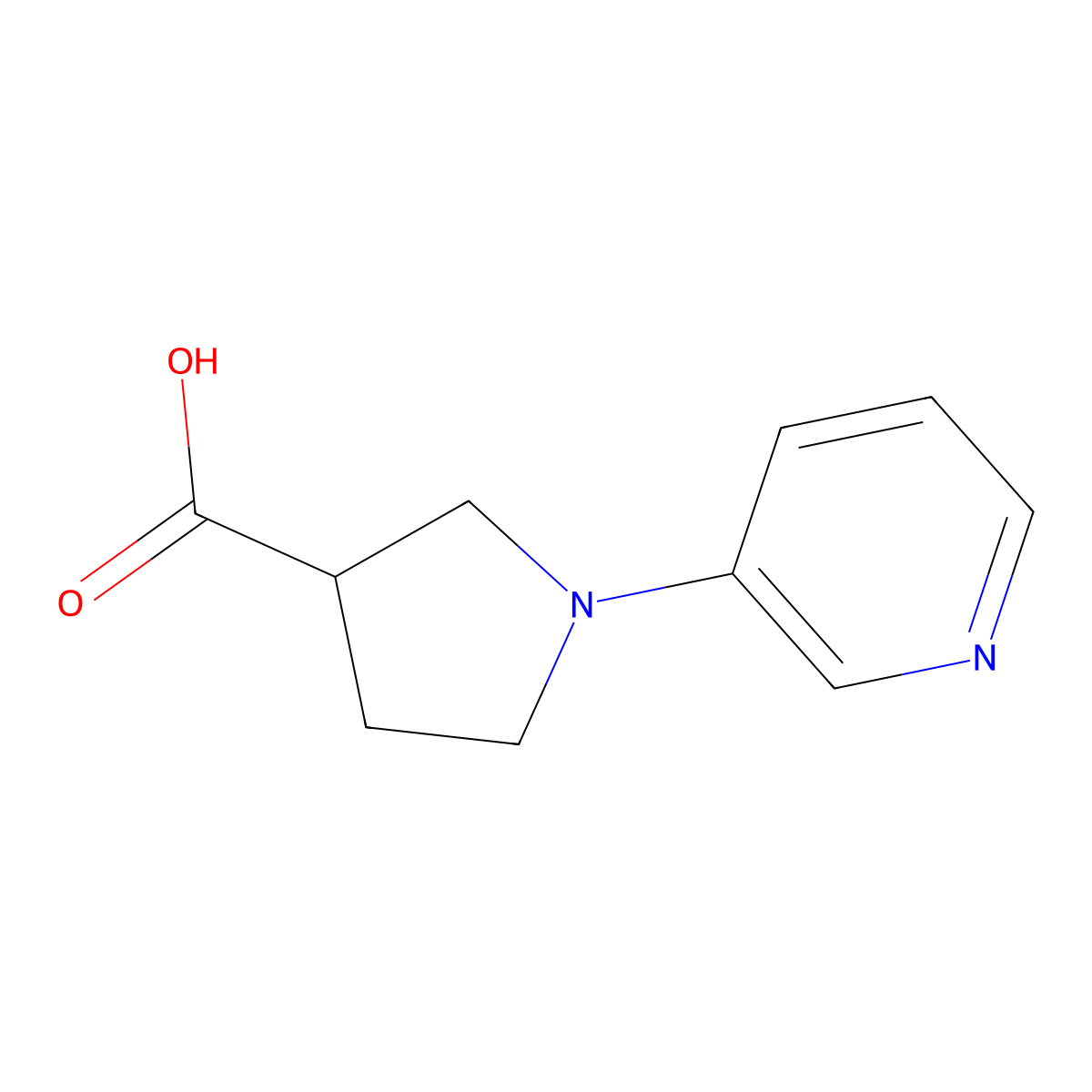 1-(Pyridin-3-yl)pyrrolidine-3-carboxylic acid molecular structure, CAS 1086374-86-8