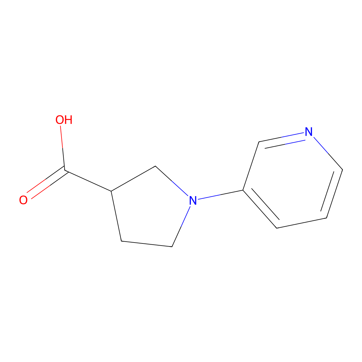 1-(Pyridin-3-yl)pyrrolidine-3-carboxylic acid molecular structure, CAS 1086374-86-8