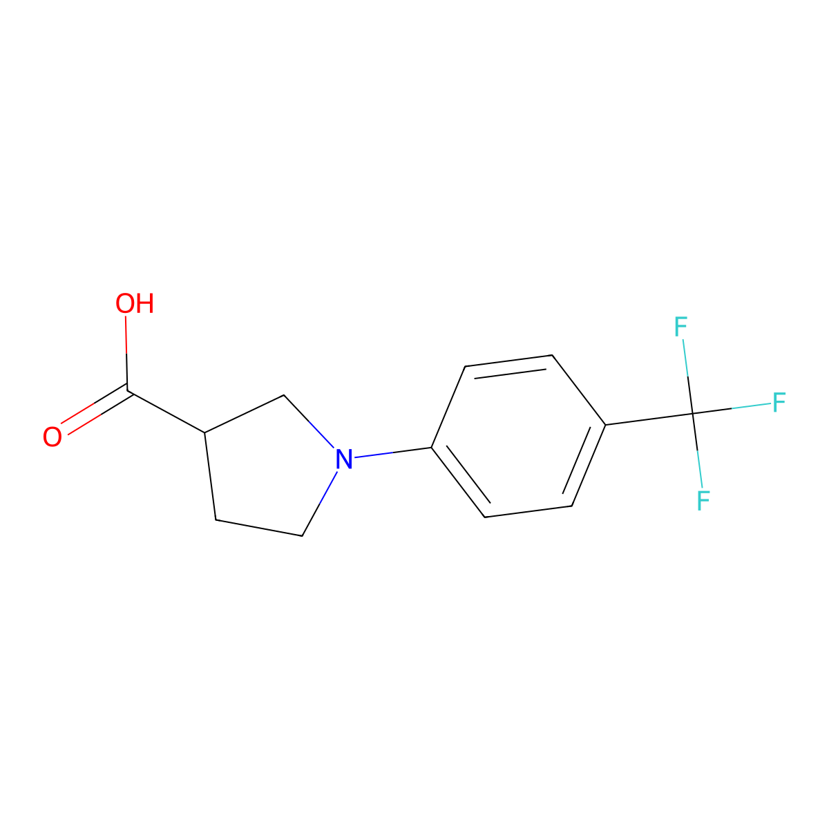 1-[4-(Trifluoromethyl)phenyl]pyrrolidine-3-carboxylic acid molecular structure, CAS 1086374-97-1