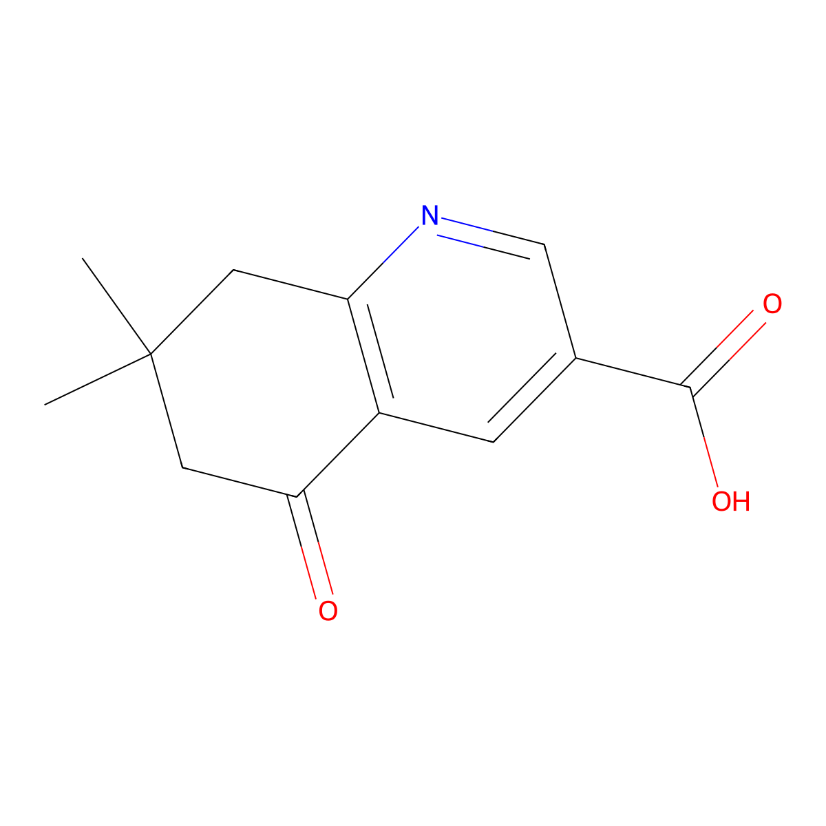 7,7-Dimethyl-5-oxo-5,6,7,8-tetrahydroquinoline-3-carboxylic acid molecular structure, CAS 1086375-47-4