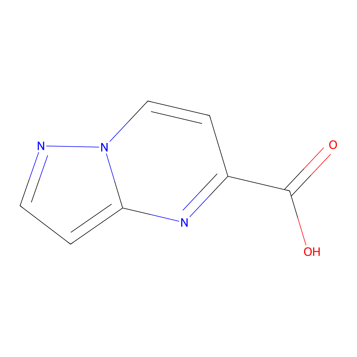 Pyrazolo(1,5-a)pyrimidine-5-carboxylic acid molecular structure, CAS 1086375-50-9