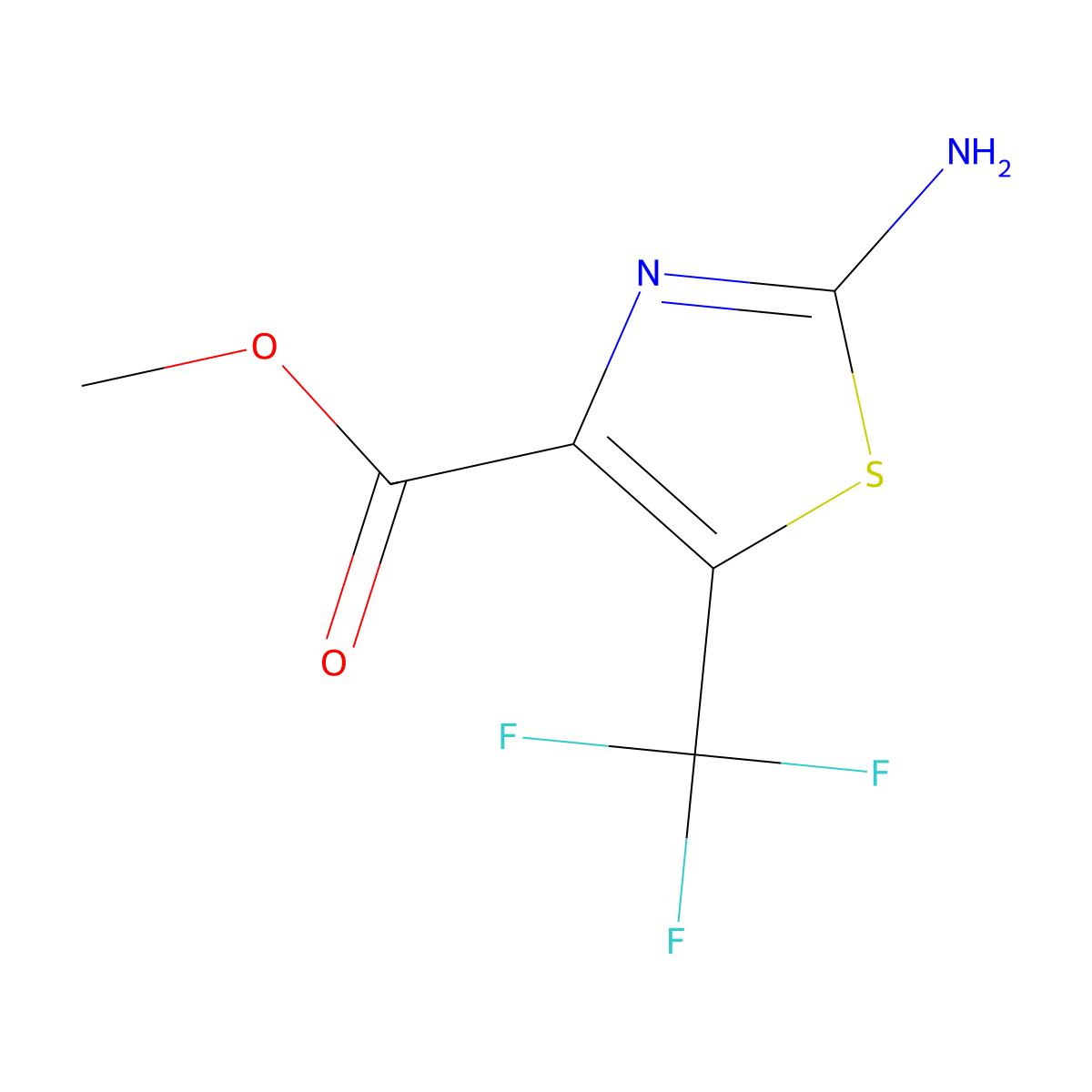 Methyl 2-Amino-5-(trifluoromethyl)-1,3-thiazole-4-carboxylate molecular structure, CAS 1086375-61-2